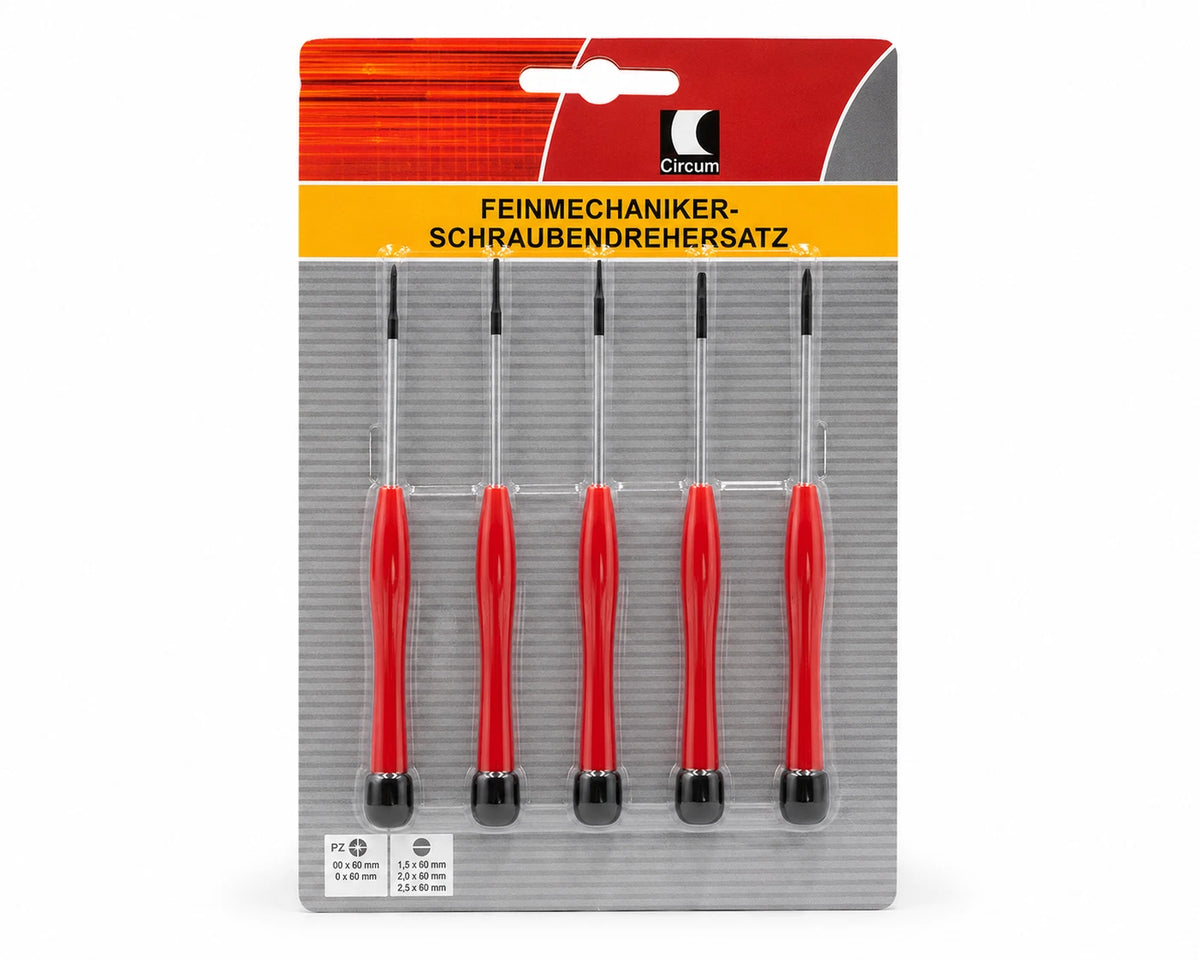 Circum Feinmechaniker-Schraubendreher-Set | 5-teilig | Schlitz & PZ | NEU