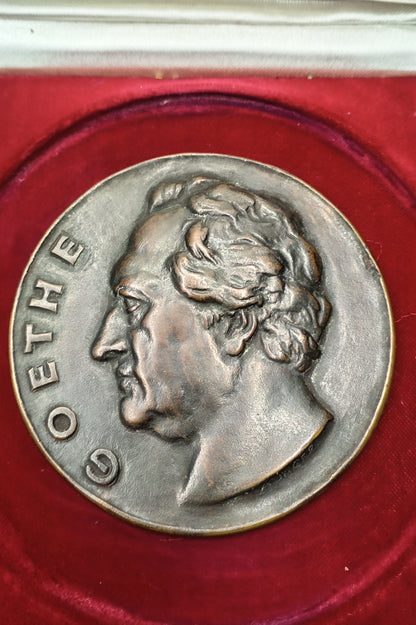 Große Bronze-Medaille "Goethe-Jahr 1949" im Original-Etui – Ehrengabe Stadt Frankfurt