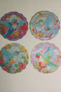 4er Set Diamond Painting Untersetzer: "Bunte Kolibris" – Funkelnde Deko (Handgefertigt)