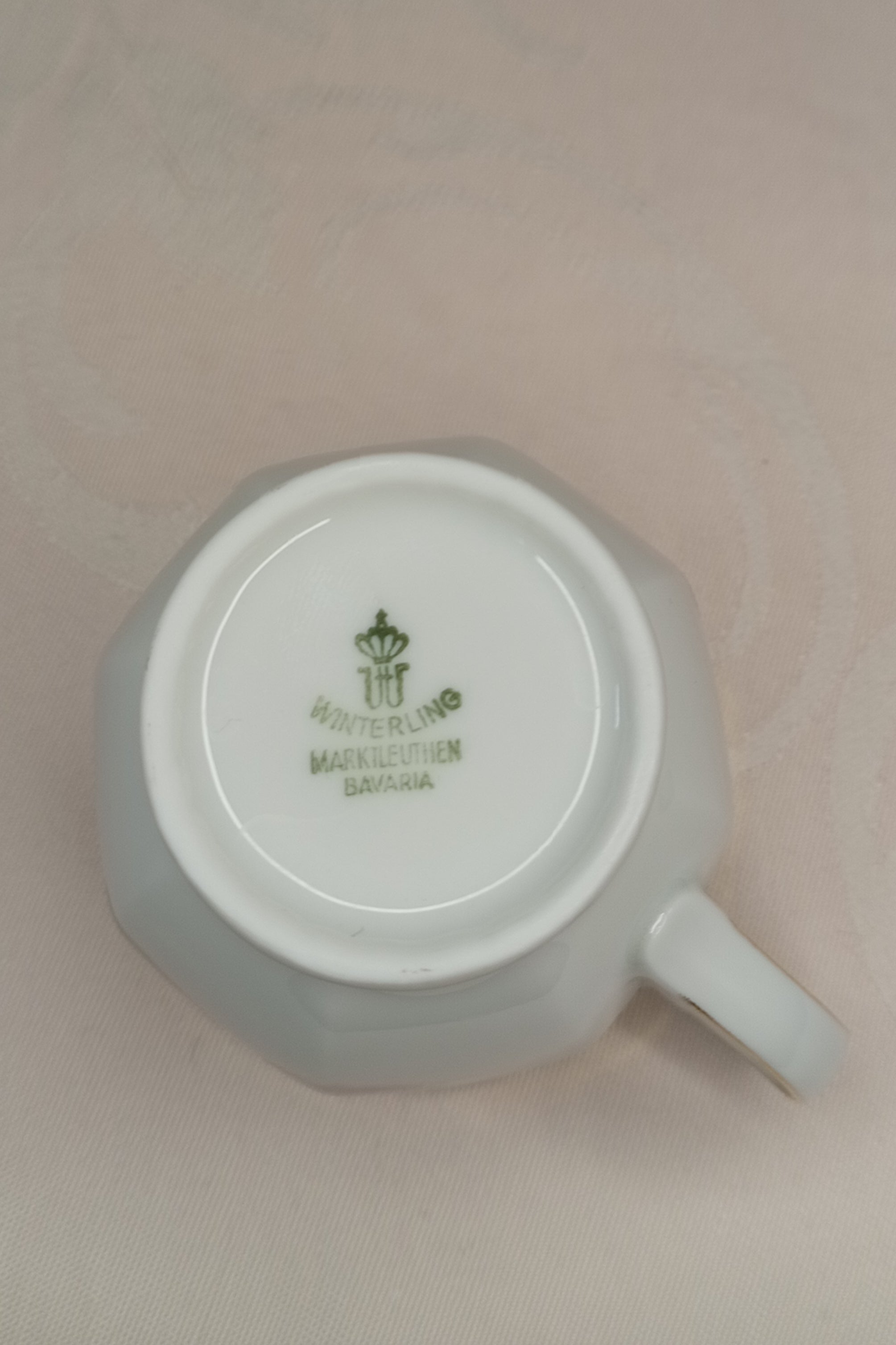 Vintage Sammelgedeck (3-tlg): Winterling Marktleuthen – rosa Rosen & Goldspitze (50er/60er Jahre)