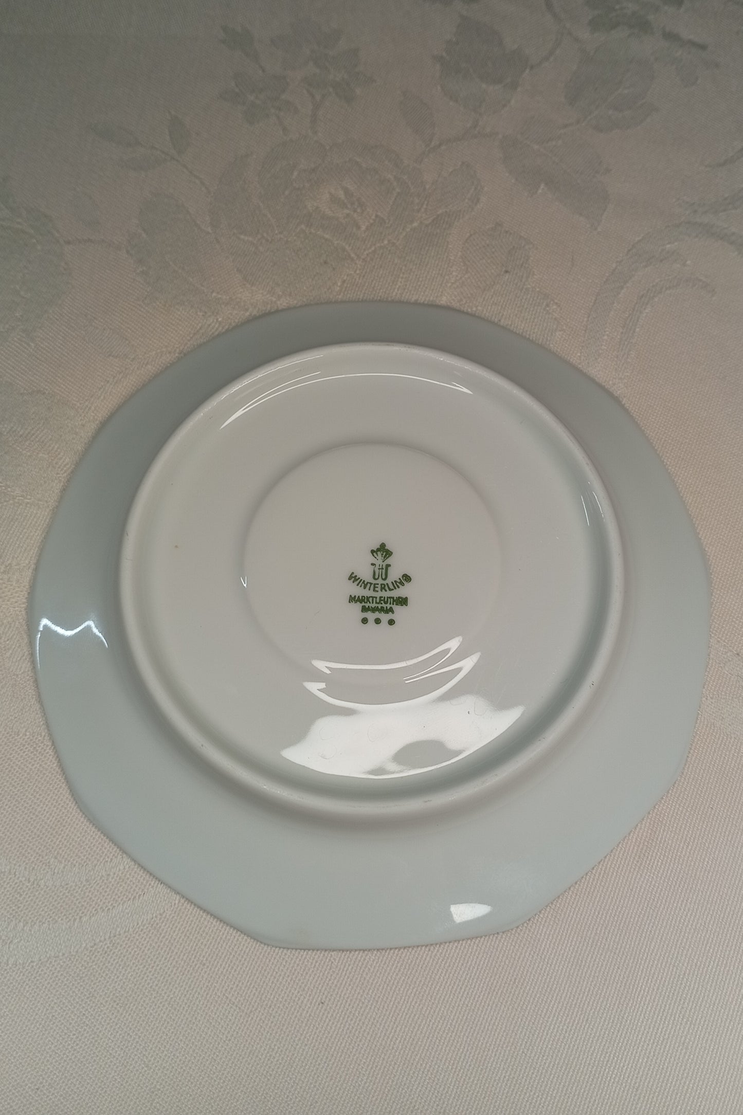 Vintage Sammelgedeck (3-tlg): Winterling Marktleuthen – Blaue Rosen & Goldspitze