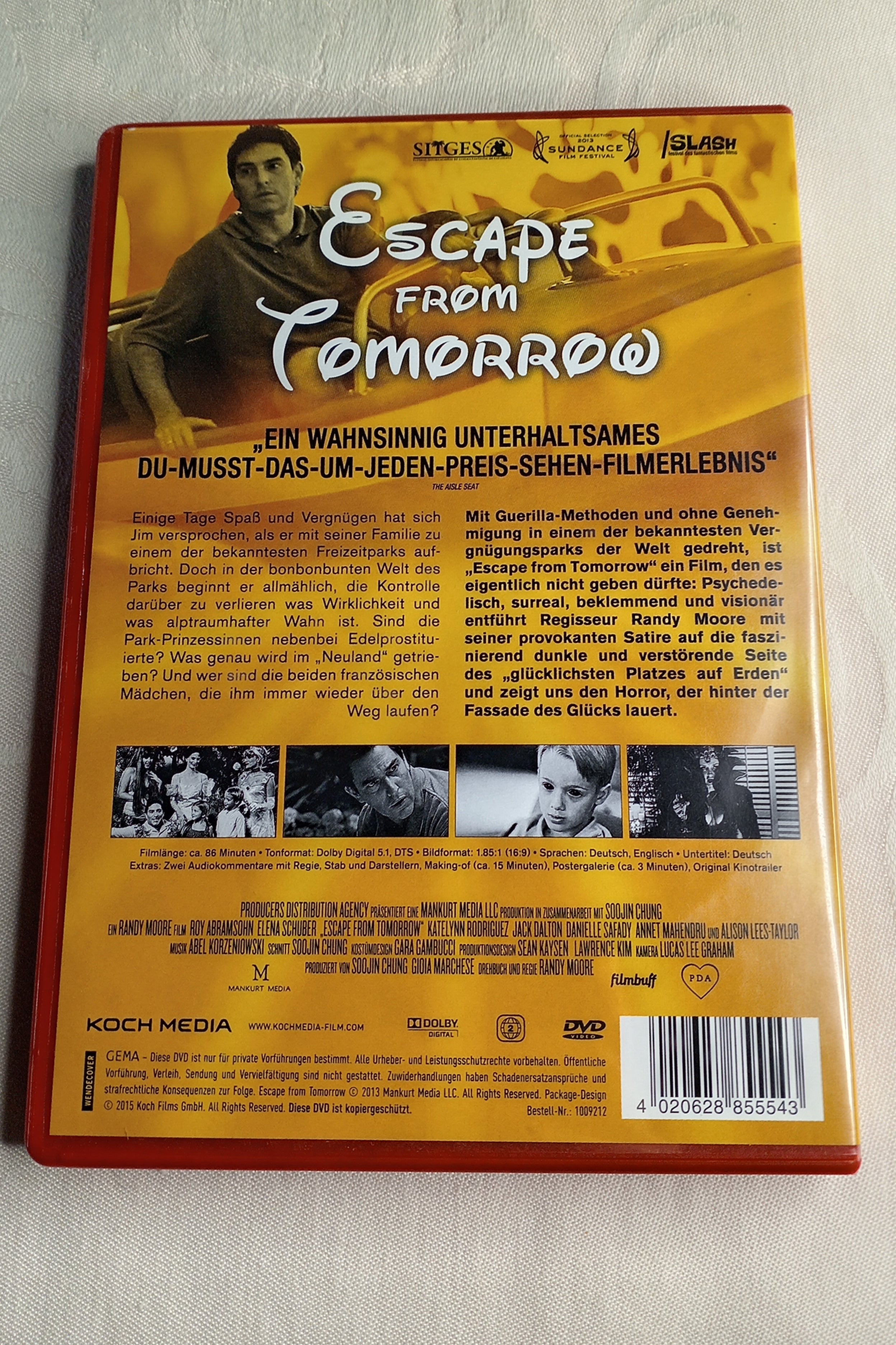 DVD "Escape from Tomorrow" – Der verbotene Freizeitpark-Kultfilm (Guerilla-Dreh) – Top Zustand