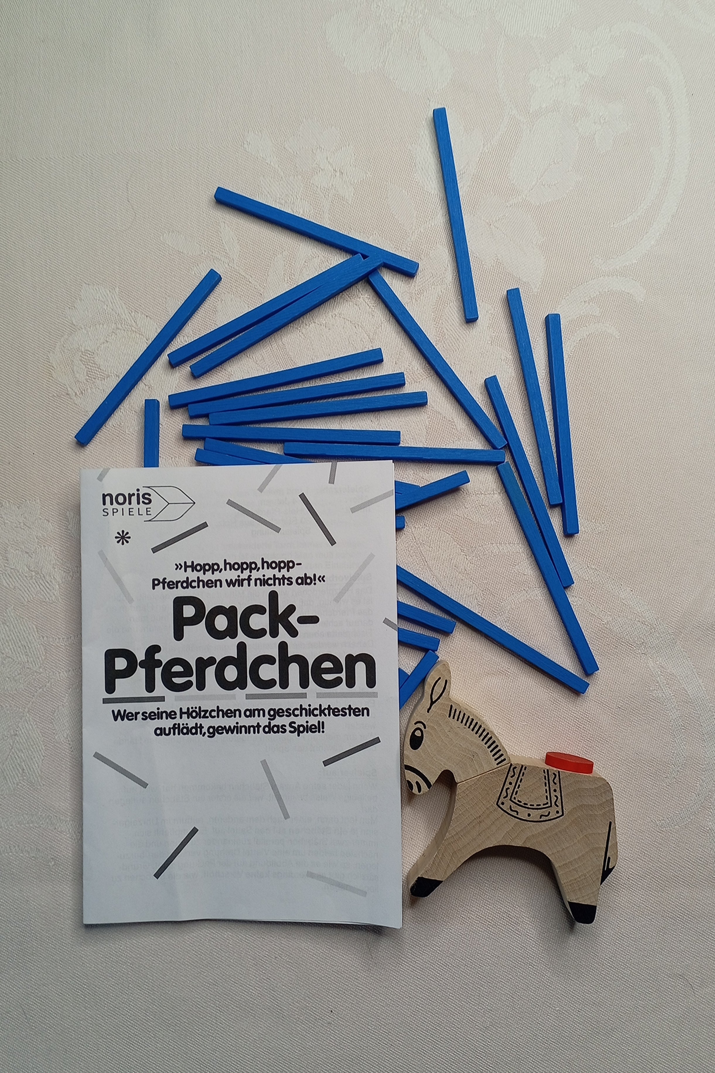 "Pack-Pferdchen" von Noris – Der Geschicklichkeits-Klassiker aus Holz (Vollständig)