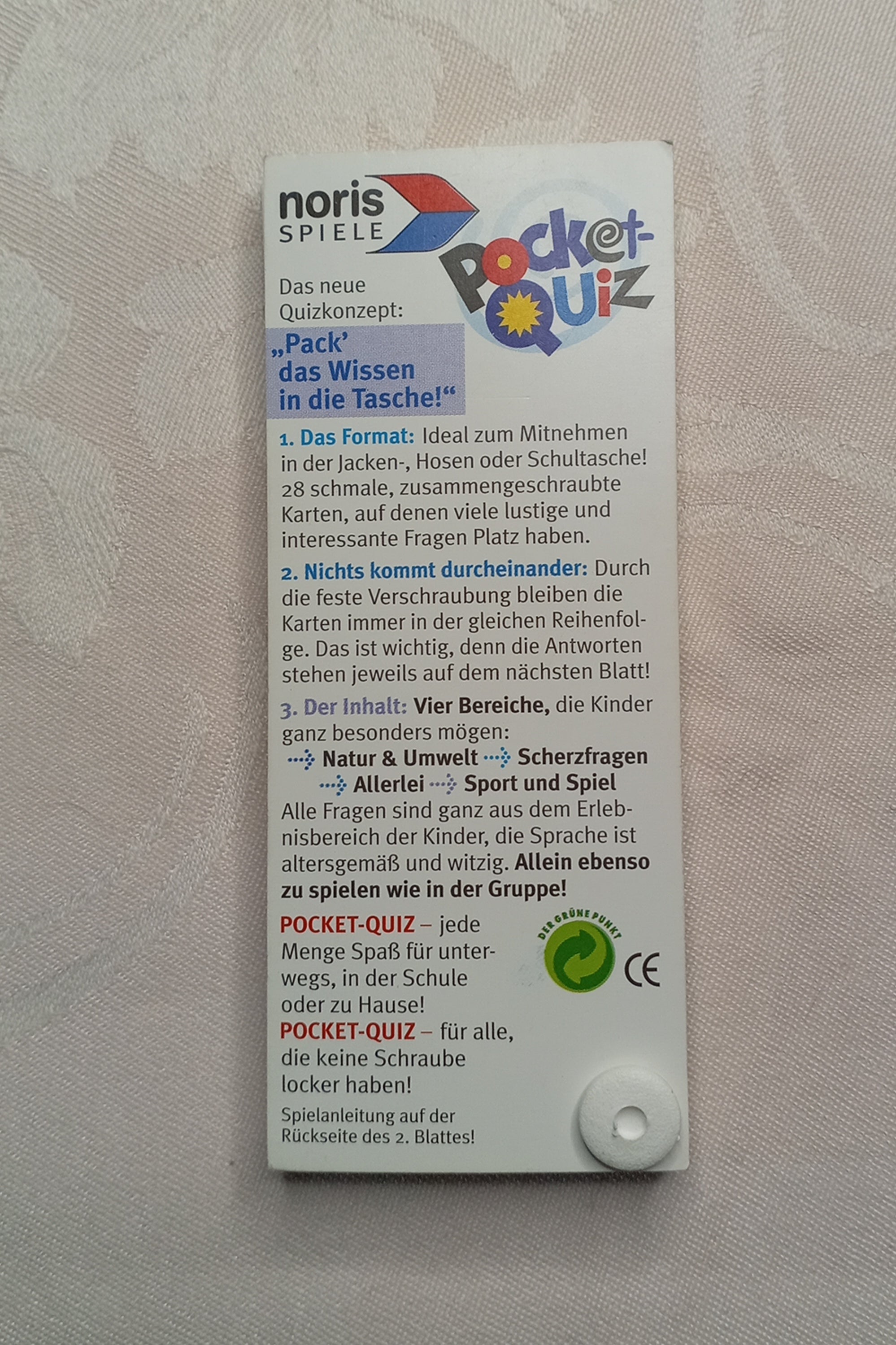 Noris Pocket Quiz für Kinder – Über 300 Fragen für unterwegs (ab 6 Jahre)
