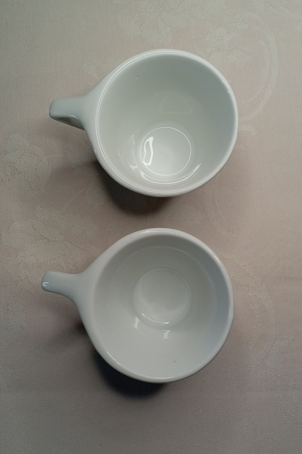 2er Set Cappuccino Tassen "Casa Nova" – Weiß mit Design-Henkel (Porzellan)