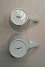 2er Set Cappuccino Tassen "Casa Nova" – Weiß mit Design-Henkel (Porzellan)