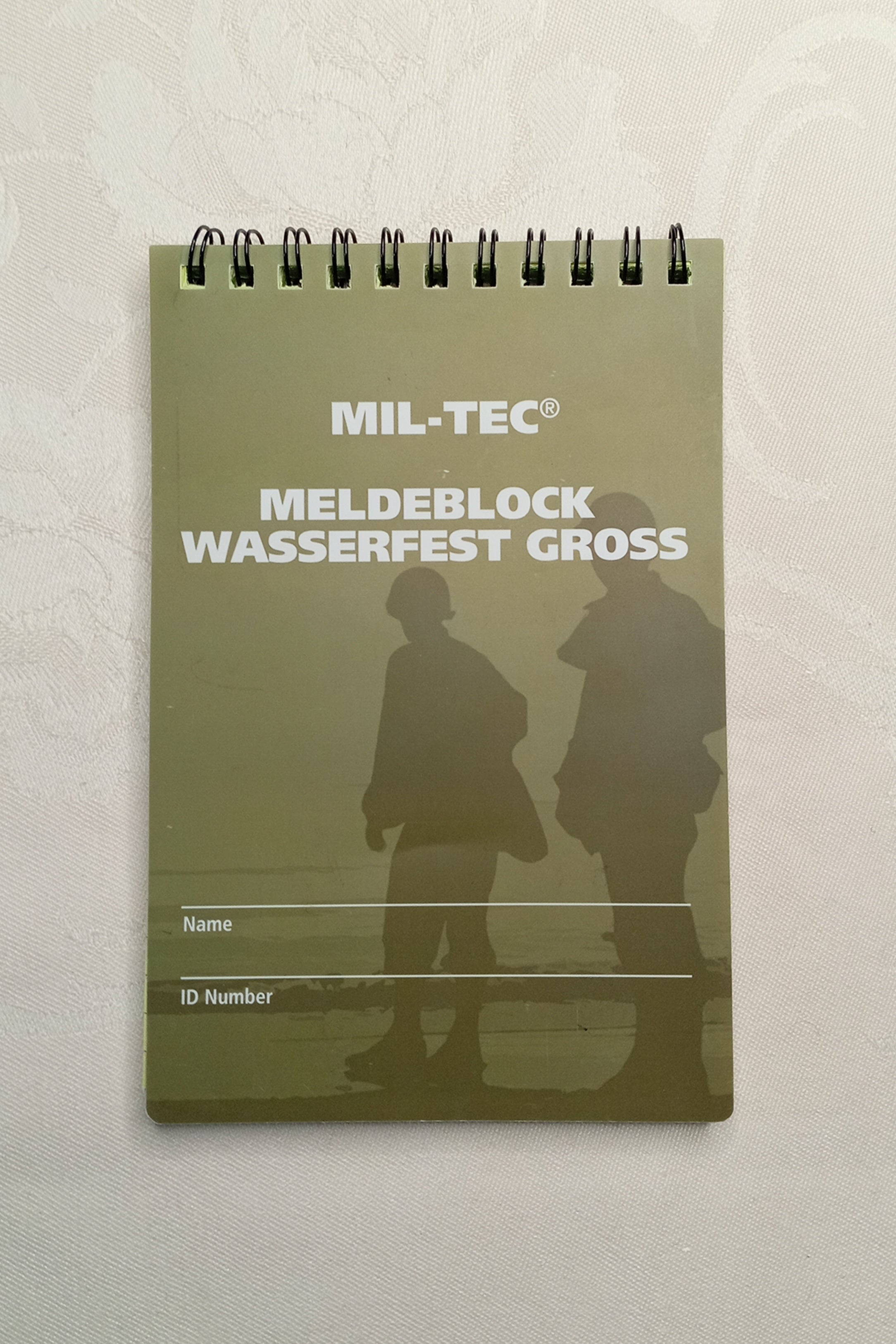 Mil-Tec Meldeblock "Waterproof" – Wasserfestes Notizbuch (Groß / Oliv) – Unbenutzt