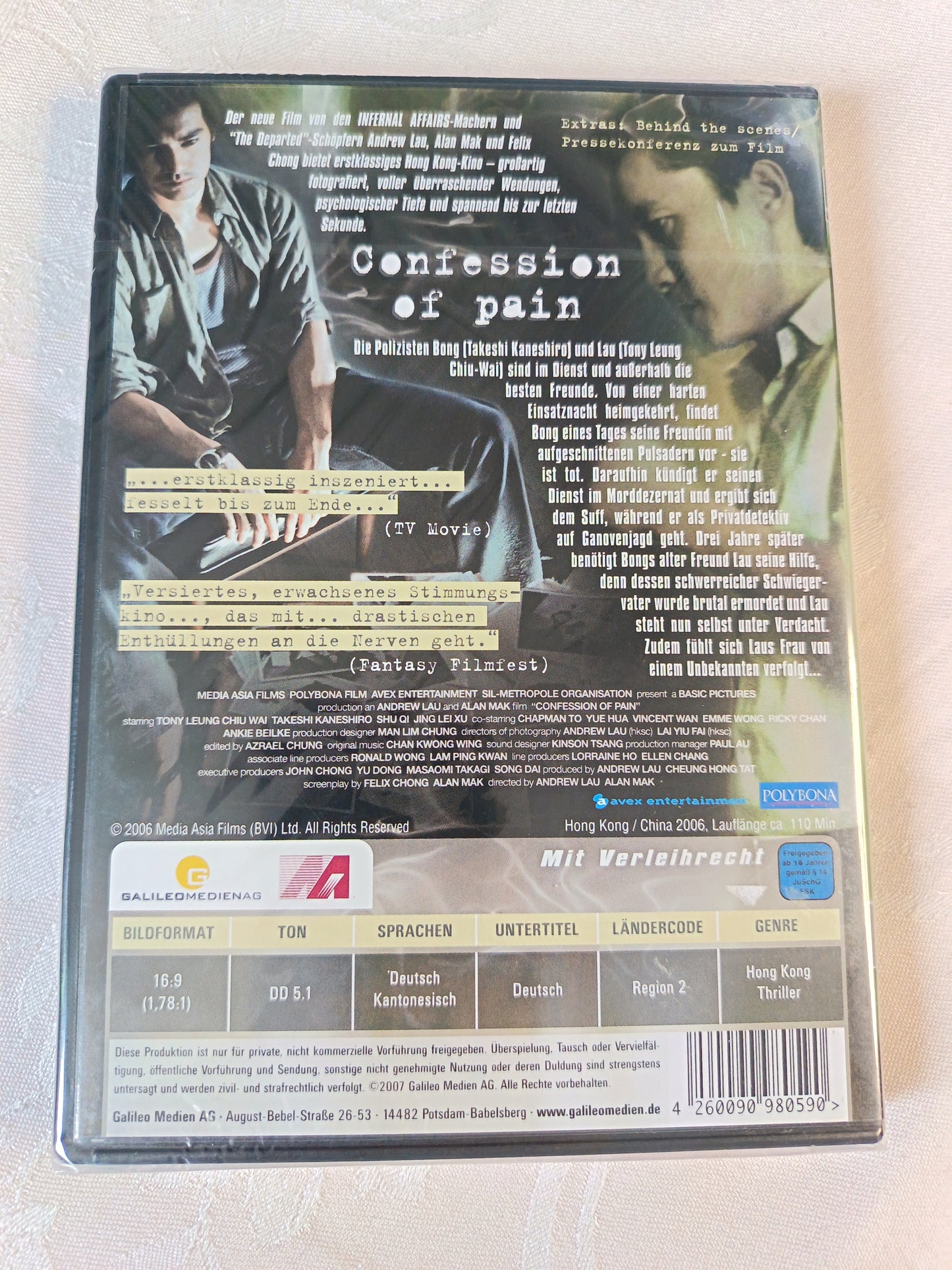 Confession of Pain | DVD | NEU & OVP | Von den Machern von Infernal Affairs