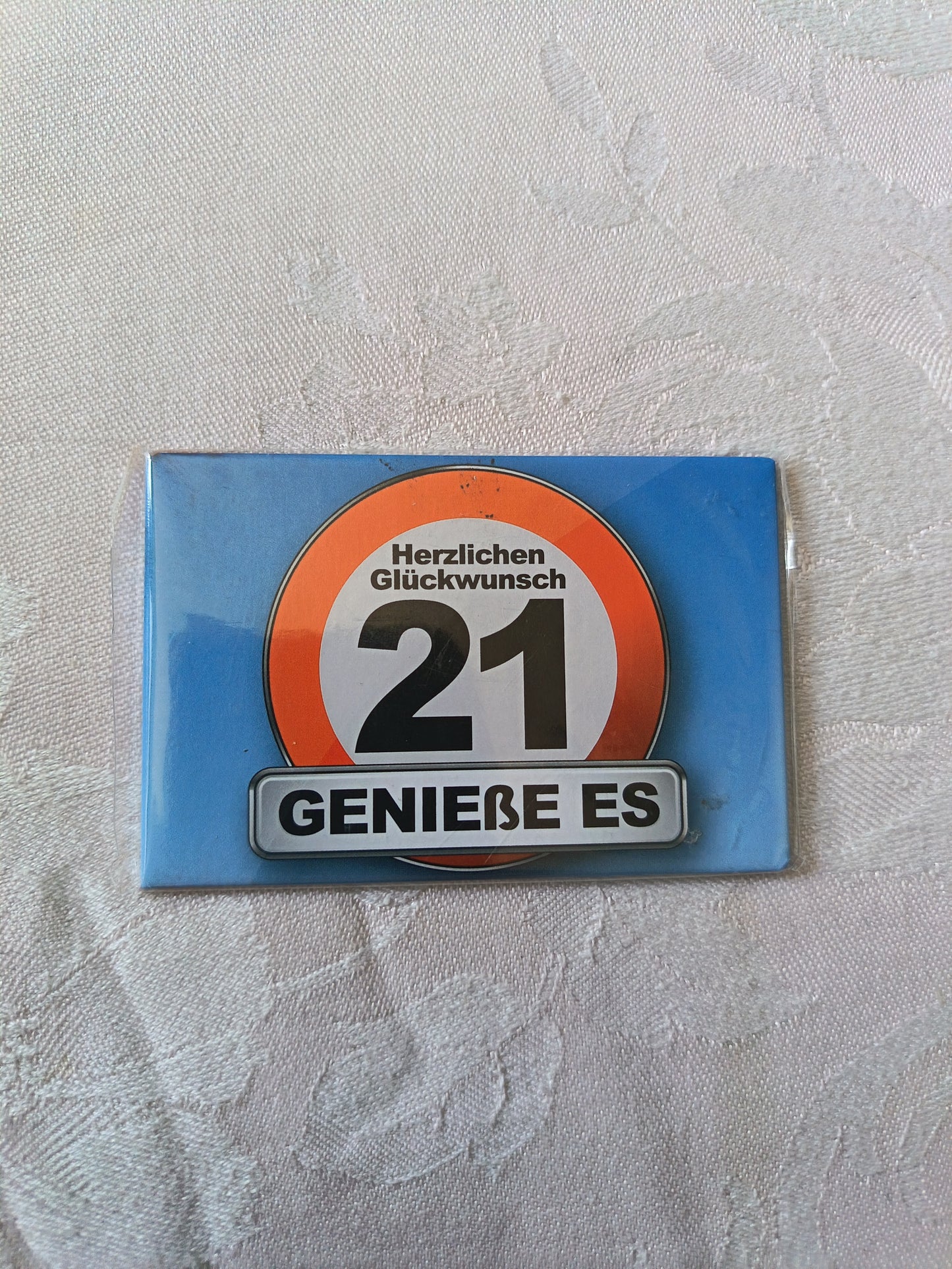 Geburtstags-Magnet 21 | „Herzlichen Glückwunsch - GENIEßE ES“ | NEU & OVP | Geschenkidee