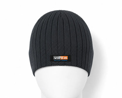 VIPER Beanie Strickmütze | Grau/Anthrazit | Rippstrick | 100% Acryl | NEU
